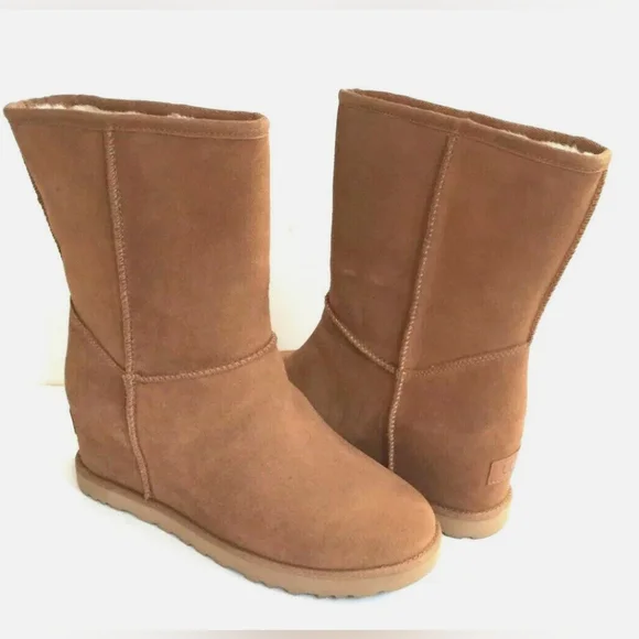 UGG Women's Classic Femme Short Chestnut Wedge Boots Size 11 NWOT MSRP $190 - Picture 2 of 9